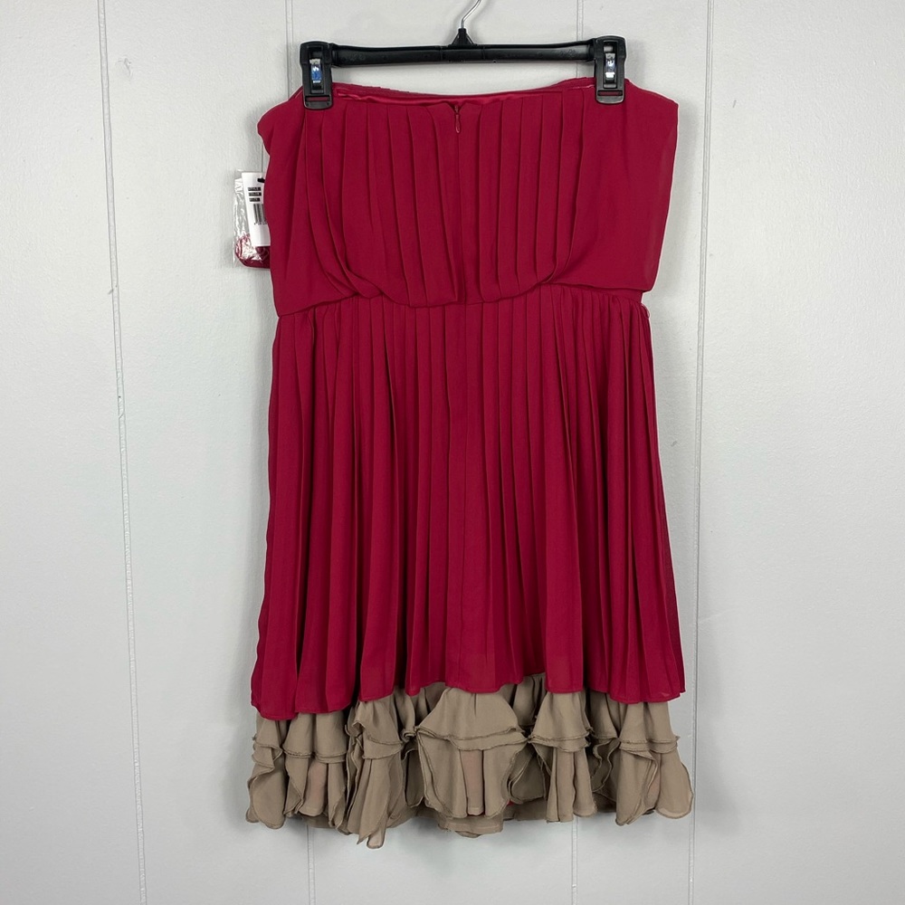 Jessica Simpson Pleated Ruffle Dress Size 8 - Picture 2 of 6